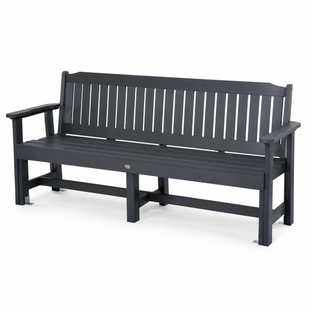 Banc de jardin en bois composite noir 150 cm